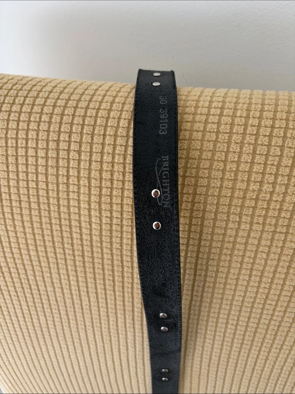 Brighton Black Leather Belt with Silver Studs